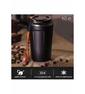 Çift Katman El Yakmaz 380 Ml Ergonomik Çelik Sızdırmaz Kupa Sıcak Soğuk Özellikli Termos