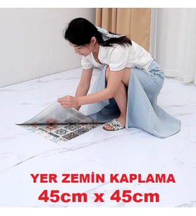 45cm x 45cm 1 Adet Yapışkanlı Parke Floor Pvc Panel  Yer Zemin Kaplama Paneli Arkası Kauçuklu 15p