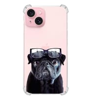 PrintiFy Apple iPhone 15 Uyumlu Köpek 3 Baskılı Şeffaf Köşe Korumalı Antişok Kılıf