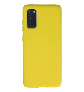 Galaxy S20 Kılıf Nano içi Kadife Silikon - Sarı