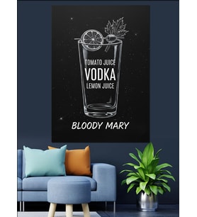 Votka Bloody Mary Kokteyl Dekoratif Kanvas - Mdf Ahşap Tablo