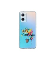 OPPO A96 ile Uyumlu Splash Bukalemun Tasarımlı Şeffaf Silikon Kılıf