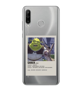 Huawei P30 Lite Uyumlu Shrek Minimalsit Poster Desenli Şeffaf Telefon Kılıfı