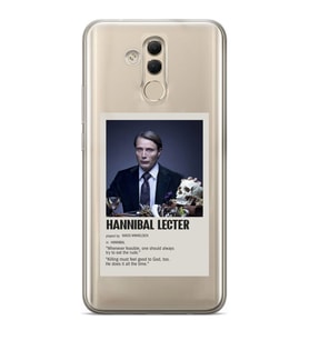 Huawei Mate 20 Lite Uyumlu Hannibal Lecter Minimalist Poster Desenli Şeffaf Telefon Kılıfı