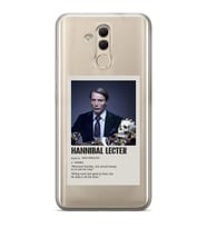 Huawei Mate 20 Lite Uyumlu Hannibal Lecter Minimalist Poster Desenli Şeffaf Telefon Kılıfı
