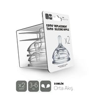Comotomo Silikon 2'Li Biberon Emziği Orta Akış 3-6 Ay