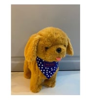 Müzikli Yürüyen Havlayan Yalayan Kuyruk Ve Başını Sallayan Ses Kaydı Yapan Sütlü Kahve Peluş Köpek