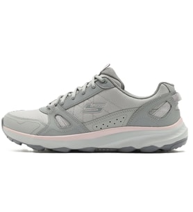 Skechers Ridge Oak-Gateway Leather Memory Foam Trail Womens Outdoor Shoes Hakiki Deri Hafızalı Taban Kadın Doğa Yürüyüş Ayakkabısı Gri
