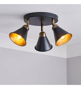 Rsylight Retro Metal Rustik 3 Lü Mafsallı Tavan Plofyoner Avize