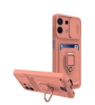 Newface Xiaomi Redmi Note 13 4G Kılıf Zuma Kartvizitli Yüzüklü Silikon - Pembe