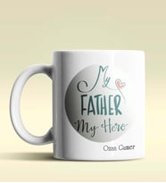 Kişiye Özel My Father My Hero Tasarımlı Beyaz Kupa Bardak