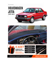 VOLKSWAGEN JETTA (1991-1997) Uyumlu Torpido Örtüsü Torpido Kılıfı - Siyah Mavi