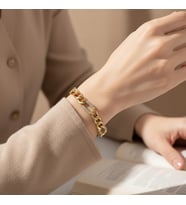 STİL İNCİSİ/XUPING JEWELRY HALKA GURMET ZİRKON TAŞLI BİLEKLİK (Altın Rengi)