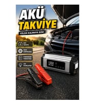 Dijital Ekranlı Akü Takviye Cihazı Hava Kompresörü Powerbank ve LED Fener Çok Fonksiyonlu Acil Güç Ü