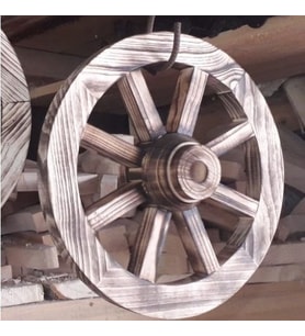 Otantik Çarşı Ahşap At Arabası Tekeri 40 cm.