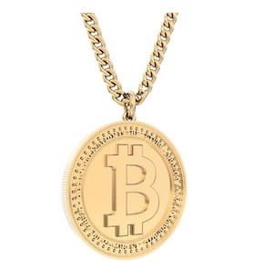 Chocli 18 Ayar Altın Kaplama Bitcoin Ayarlanabilir Kolye