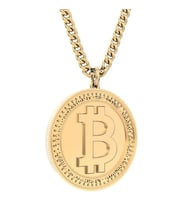 Chocli 18 Ayar Altın Kaplama Bitcoin Ayarlanabilir Kolye