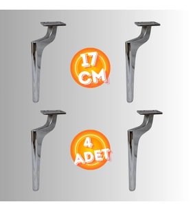 17 CM METAL ZİRVE AYAK KOLTUK AYAĞI MOBİLYA AYAĞI ÜNİTE AYAĞI KONSOL AYAĞI PUF BERJER AYAĞI ( 4 ADET