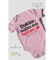 Doktor değilim ama hastam çok! Kısa Kollu Bebek Body %100 Pamuk