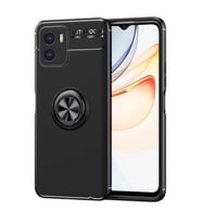 Vivo Y15S Kılıf Zore Ravel Yüzüklü Silikon Kılıf (Siyah)
