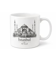 Ayasofya Camii Silüeti İstanbul Hatırası Tarihi Miras Baskılı Porselen Kupa Bardak Hediye