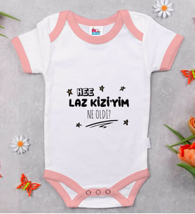 BK Kids Laz Kiziyim Tasarımlı Pembe Bebek Body Zıbın-1