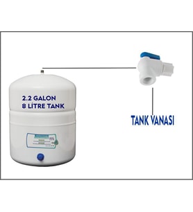 Su Arıtma Cihazları için Antibakteriyel 8Litre Temiz Su Deposu (Beyaz)