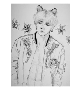 Kaplan Zambağı  Taehyung Tablo Ahşap Poster Dekoratif Kod1732