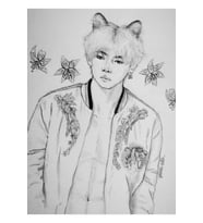 Kaplan Zambağı  Taehyung Tablo Ahşap Poster Dekoratif Kod1732