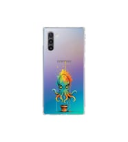 Samsung Galaxy Note 10 ile uyumlu Splash ahtapot tasarımlı şeffaf silikon kılıf