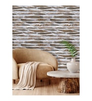 Dreamwall Renkli İnce Taş Duvar Desenli Silinebilir Tekstil Duvar Kağıdı (Çok Renkli)