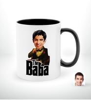 BK Gift Kişiye Özel Babalar Günü Hediyesi Godfather Baba Karikatürlü Siyah Beyaz Kupa Bardak-3