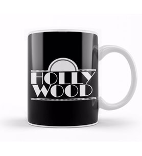 Hollywood 1930s Art Deco Style Logo Kupa Bardak Porselen
