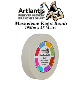 Maskeleme Bandı Kağıt Bant 19 mm 25 Metre 1 Adet Boya Bantı Maskeleme Kağıt Bant Duvar Yağlı Boya Badana