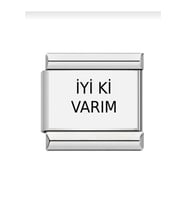 italyan çelik bileklik charmı lazer baskı