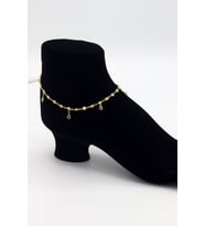 Zirkon Taşlı Lacivert Nazar Boncuklu Model Gold Renk 925 Ayar Gümüş Kadın Halhal 201025740