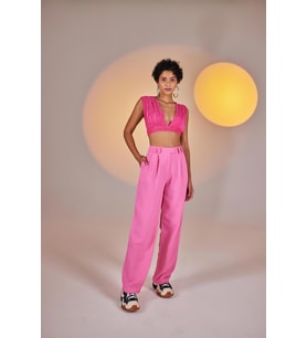 Markano Palasia Pantolon Pembe