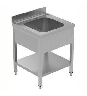 Electrolux Professional Tek Evyeli Tezgah, Evyesi 600x500 Mm, 700 Mm, Taban Raflı - Plus LSGLG716E