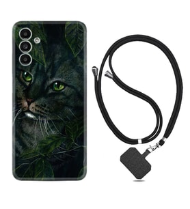 Samsung A23 A31 A32 A50 A51 A52 A53 A70 Kılıf Boyun Askılı Silikon Flowers Cat 1345
