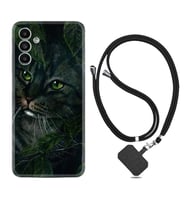 Samsung A23 A31 A32 A50 A51 A52 A53 A70 Kılıf Boyun Askılı Silikon Flowers Cat 1345