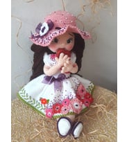 Beyaz Gelincik Bebek Amigurumi Organik Oyuncak
