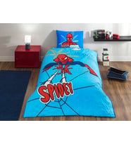 Spiderman Thwip Standart Pamuk Nevresim Takımı, Mavi, Tek Kişilik