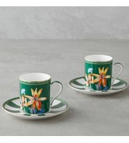 BK Gift Emberlyn New Bone China 4 Parça 2 Kişilik Kahve Fincan Takımı 90 ml Yeşil – Şık Sunum Fincan Seti
