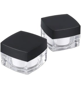 5 Ml Krem Kavanozu,Kozmetik Kutusu, Siyah Kapaklı Akrilik Krem Kutusu 2 Li Set,Beyaz
