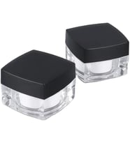 5 Ml Krem Kavanozu,Kozmetik Kutusu, Siyah Kapaklı Akrilik Krem Kutusu 2 Li Set,Beyaz