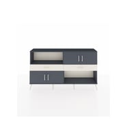 Arges Konsol 3 Raflı 2 Çekmeceli 4 Kapaklı 176x30x99 Antrasit-Antrasit/Aytaşı