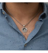 Bozkurt Hilal  925 Ayar Gümüş Erkek Kolye