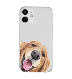 Iphone 12 Uyumlu Sevimli Köpek Tasarımlı Şeffaf Telefon Kılıfı