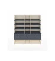 Hyperion Gardrop 12 Raflı 6 Çekmeceli  220x44x243 Aytaşı-Antrasit/Antrasit