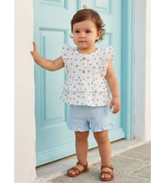 Civil Baby Çiçek Empirme 6-18 Ay Takım - Beyaz